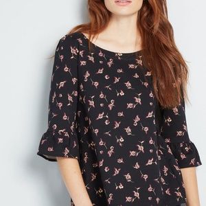 Black Tulip Back Blouse